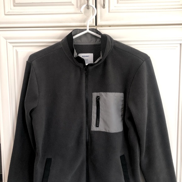 Old Navy youth grey fleece zip jacket - Picture 2 of 10